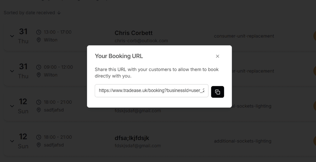 Create a booking link